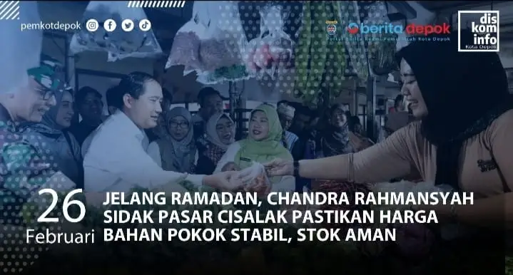 Sidak Pasar Cisalak, PLH. Wali Kota Depok Pastikan Stok Aman