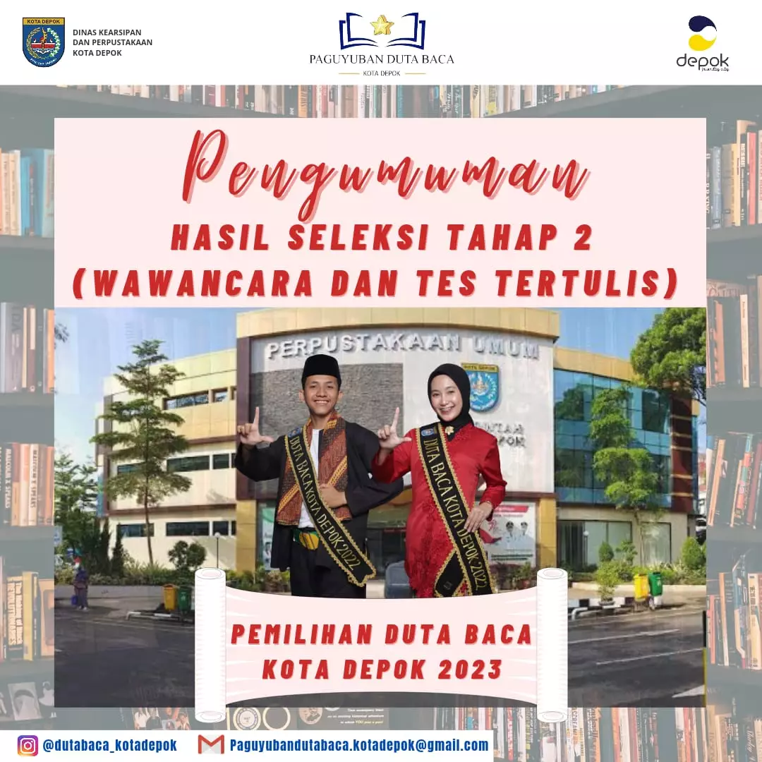 12 PesertaTerpilih Jadi Finalis Duta Baca Kota Depok 2023