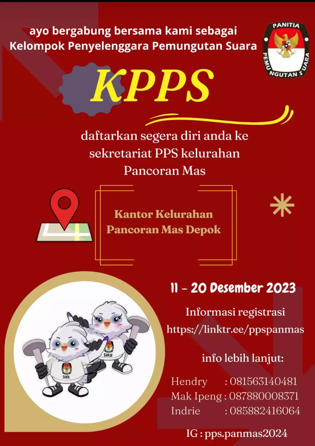 PPS Panmas Buka Rekrutmen 1.218 KPPS Pemilu 2024