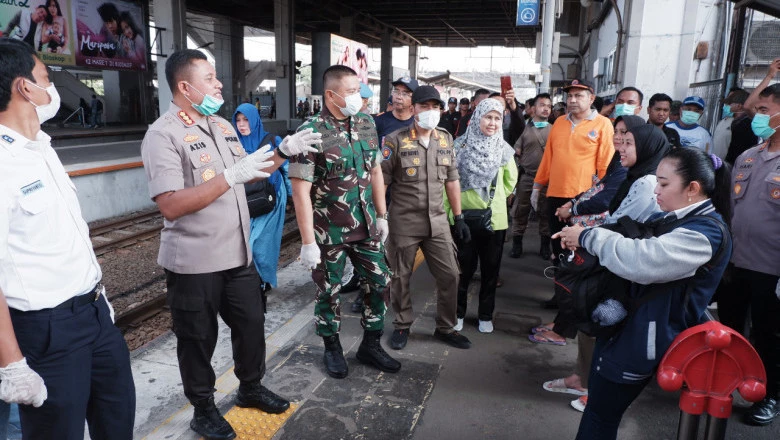 Ratusan Personel Gabungan Kerja Bakti di Lingkungan Terminal Depok