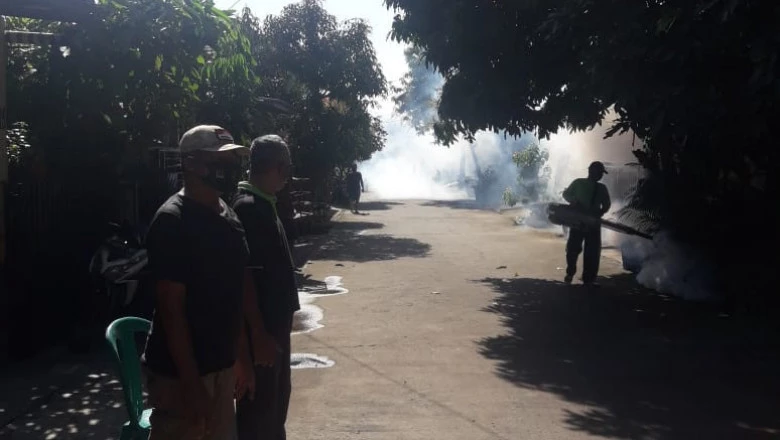 Cegah DBD, RW 10 Kelurahan Serua Lakukan Fogging