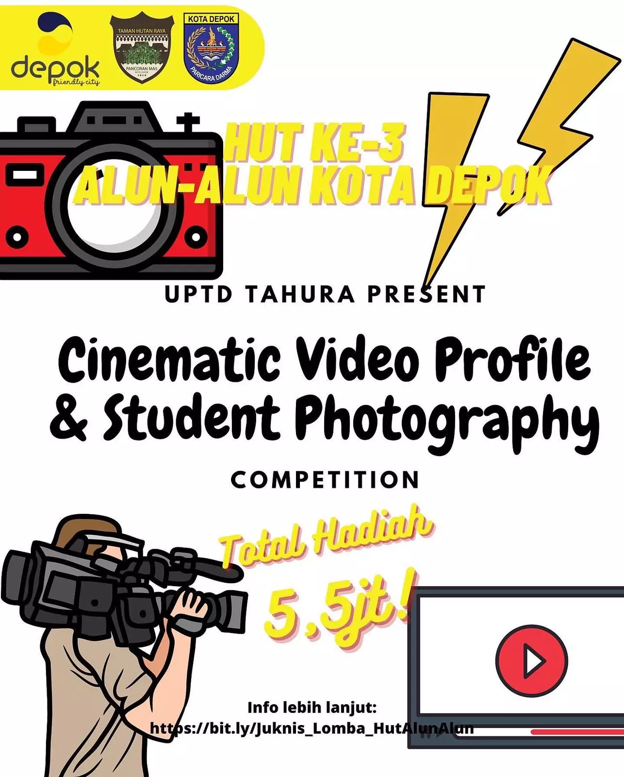 HUT ke-3, Alun-alun Kota Depok Adakan Lomba Cinematic Video Profile dan Student Photography