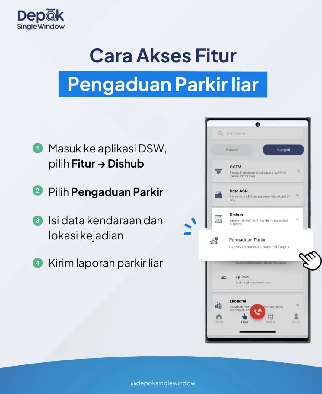 Diskominfo Tambah Fitur Pengaduan Parkir Liar, Layanan DSW Kian Lengkap