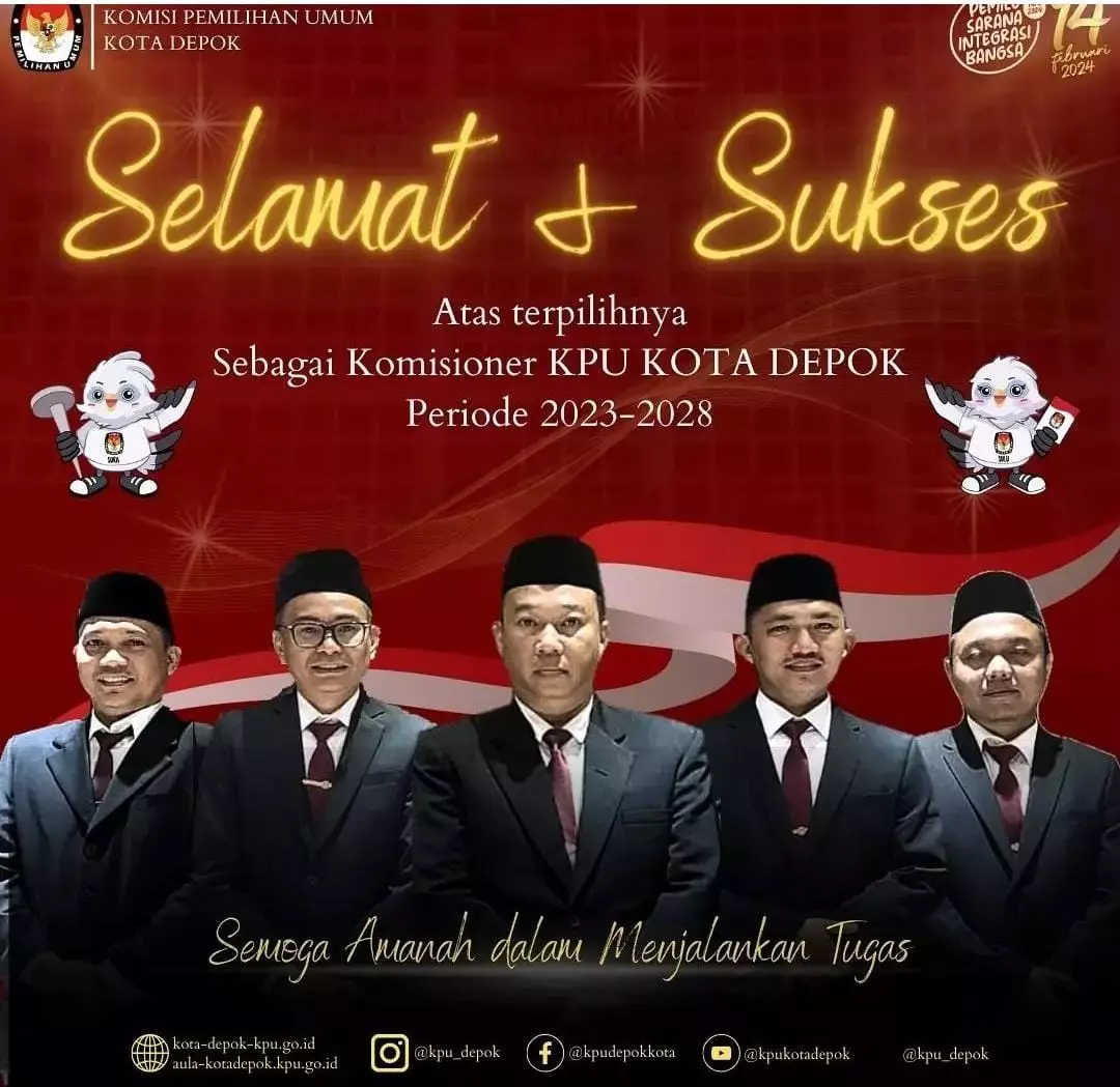 Lima Anggota Komisioner KPU Depok Terpilih Resmi Diumumkan, Satu Petahana
