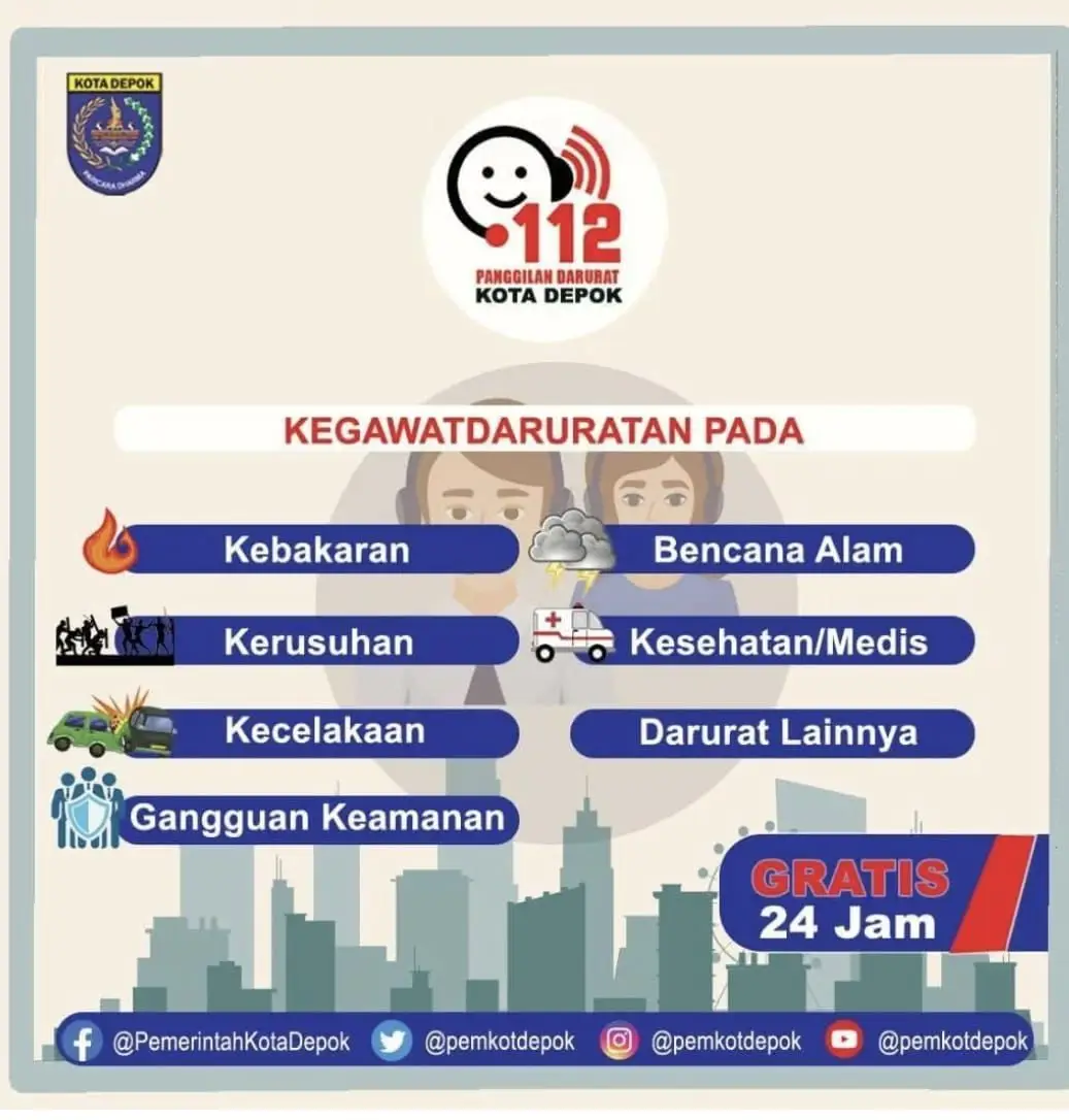 Pemkot Depok Berlakukan WFH, Layanan 112 Tetap Beroperasi 24 Jam