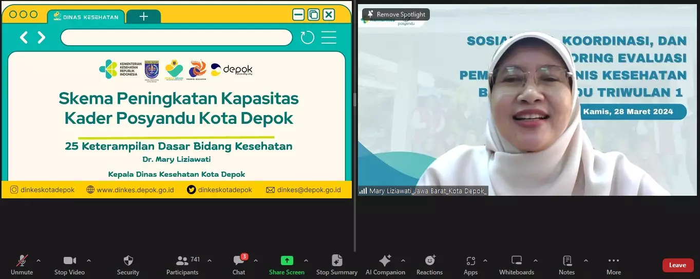 Jadi Narasumber Webinar Kemenkes, Kadinkes Depok Sampaikan Skema Peningkatan Kapasitas Kader Posyandu