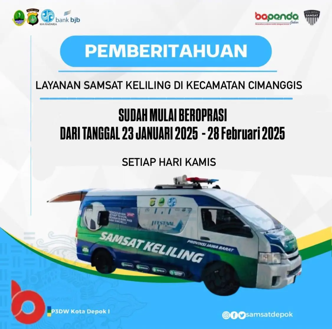 Permudah Bayar Pajak Kendaraan, Samsat Keliling Hadir di Kecamatan Cimanggis