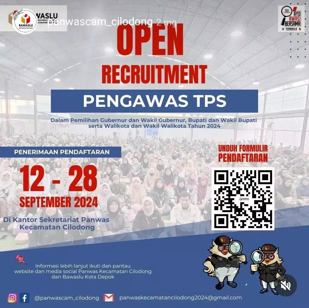 Panwascam Cilodong Cari 229 Pengawas TPS