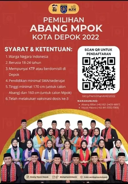 Pendaftaran Pemilihan Abang Mpok Kota Depok 2022 Dibuka