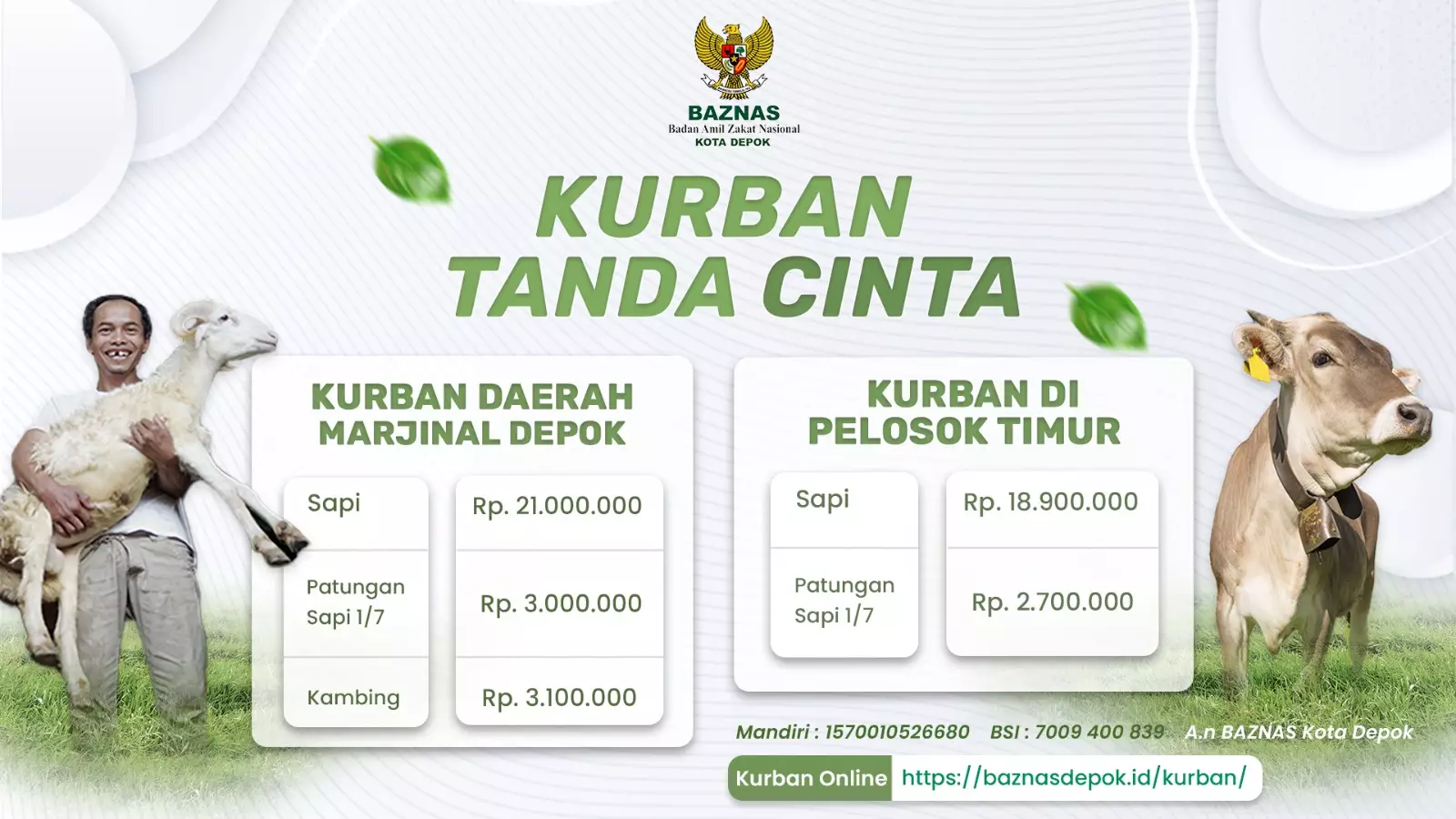 Kurban Tanda Cinta Baznas Depok, Sasar Daerah Marginal hingga Indonesia Timur