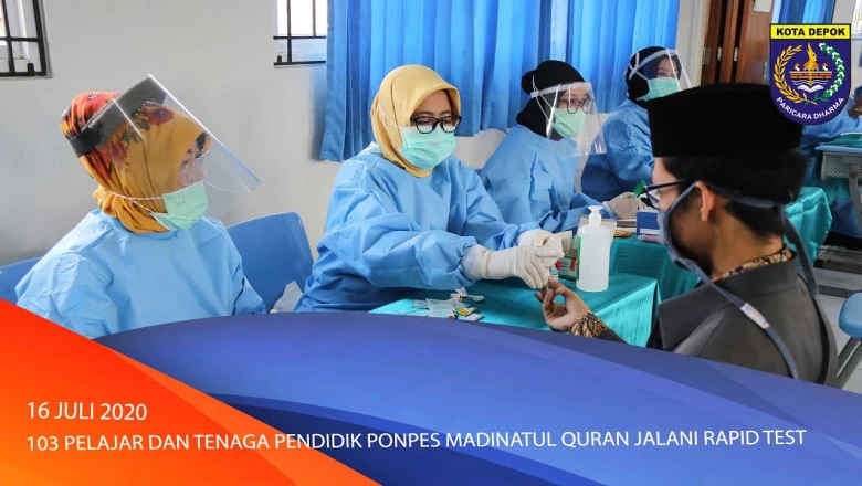 (Video) 103 Pelajar dan Tenaga Pendidik Ponpes Madinatul Quran Jalani Rapid Test