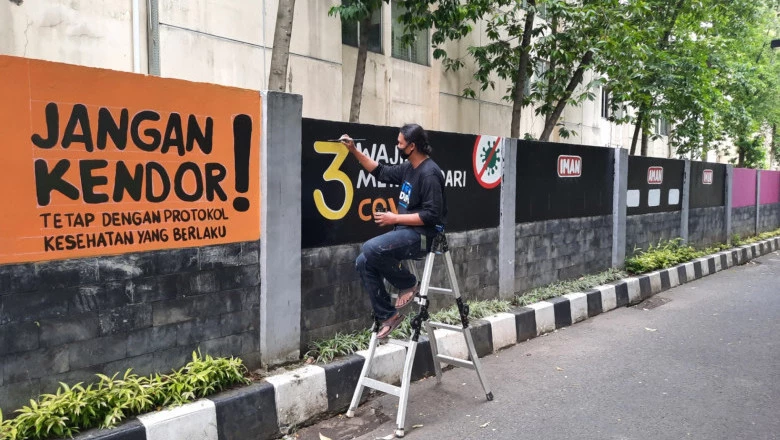 Balaikota Depok Dihiasi Mural Protokol Kesehatan
