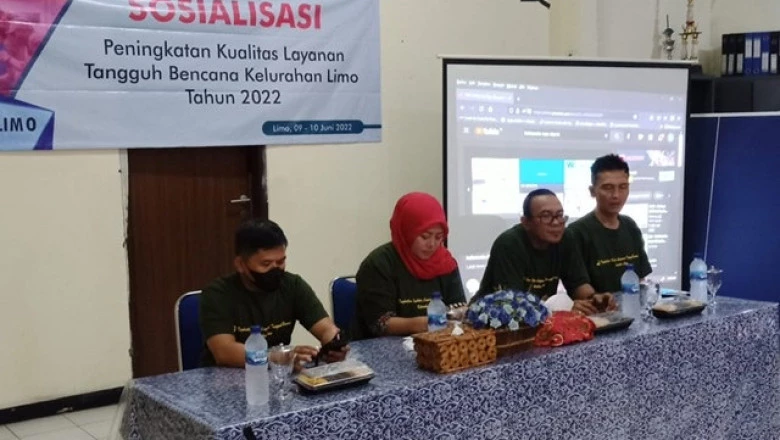 Warga Limo Antusias Ikuti Sosialisasi Tanggap Bencana