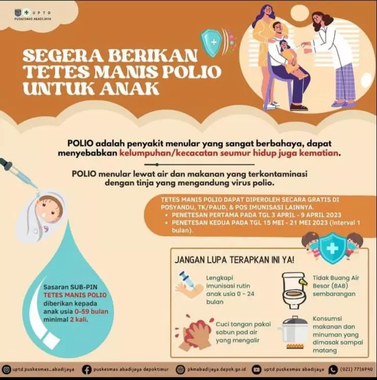 Puskesmas Abadijaya Siap Sukseskan Sub PIN Polio