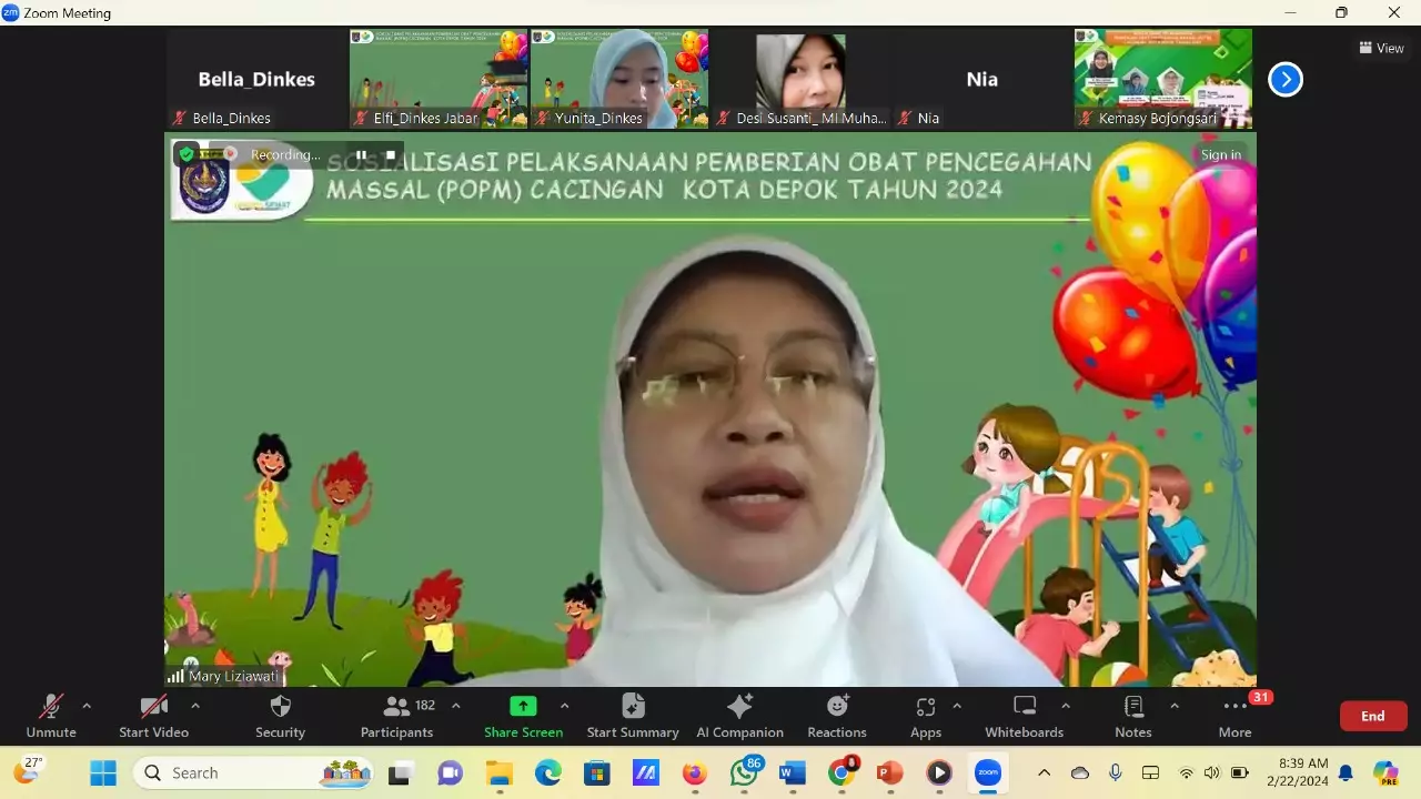 Sukseskan Pelaksanaan POPM Cacingan Tahun 2024, Dinkes Depok Adakan Sosialisasi