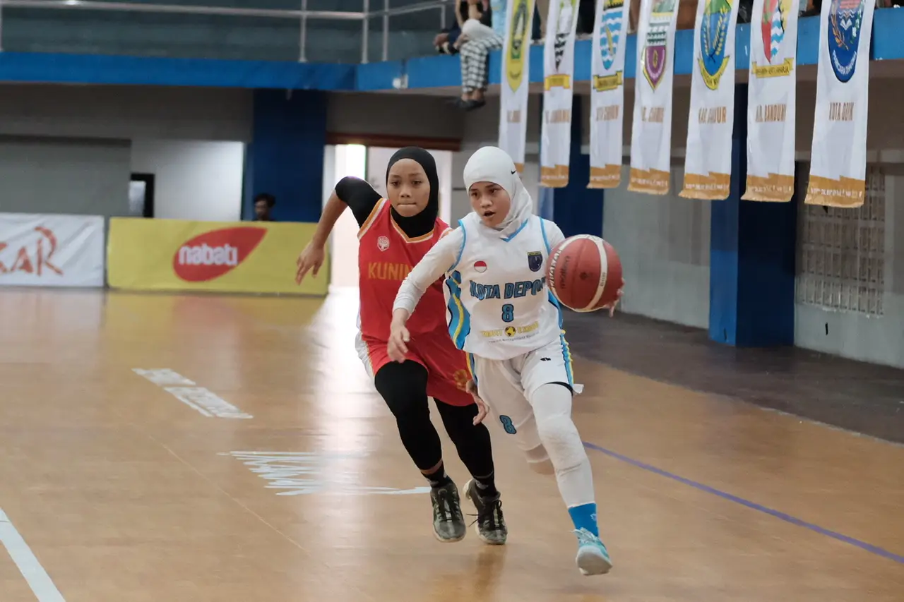 Tampil Apik, Tim Basket Putri Kota Depok Kalahkan Tim Kabupaten Kuningan