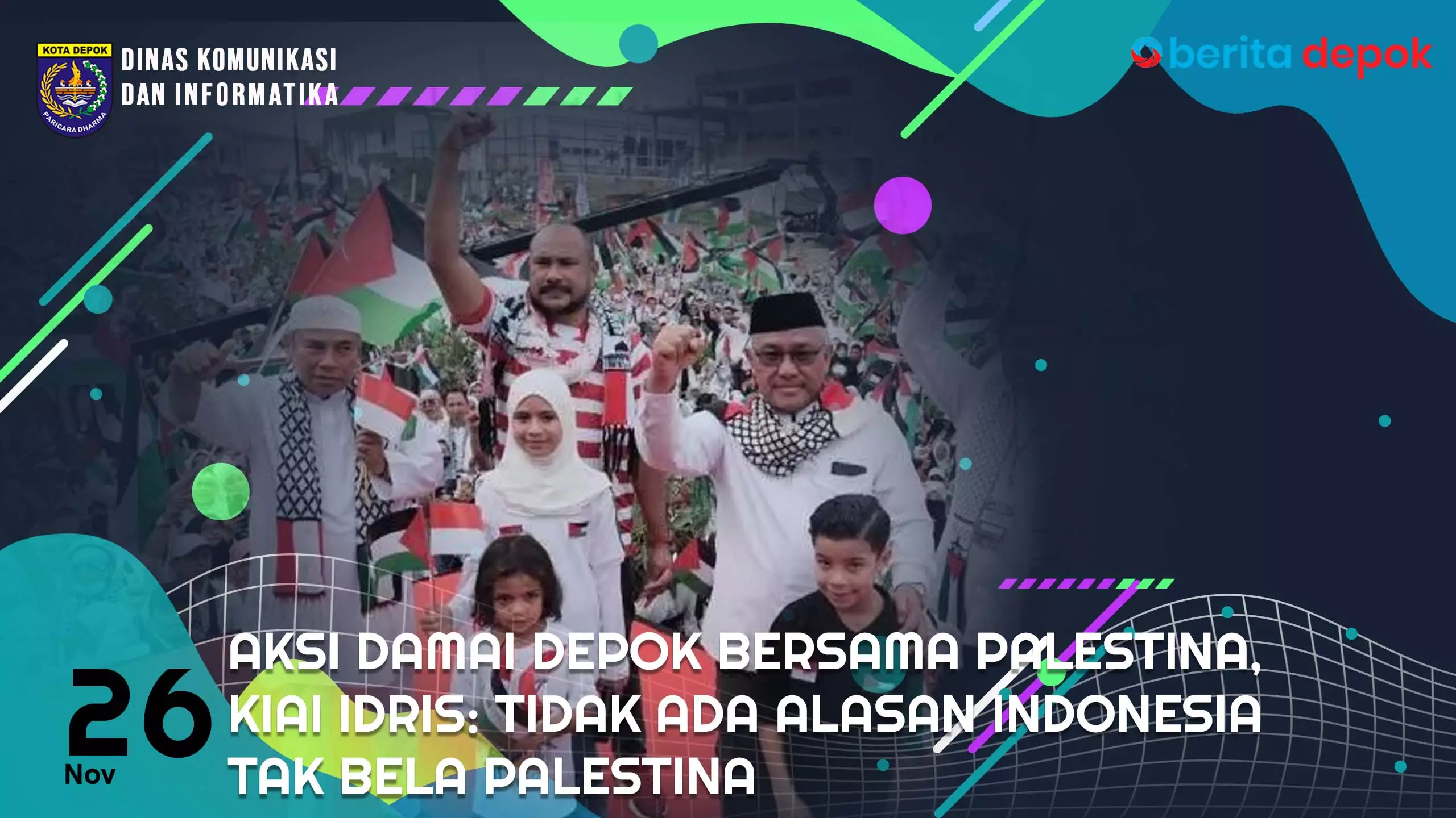 Video: Aksi Damai Depok Bersama Palestina, Kiai Idris: Tidak Ada Alasan Indonesia Tak Bela Palestina