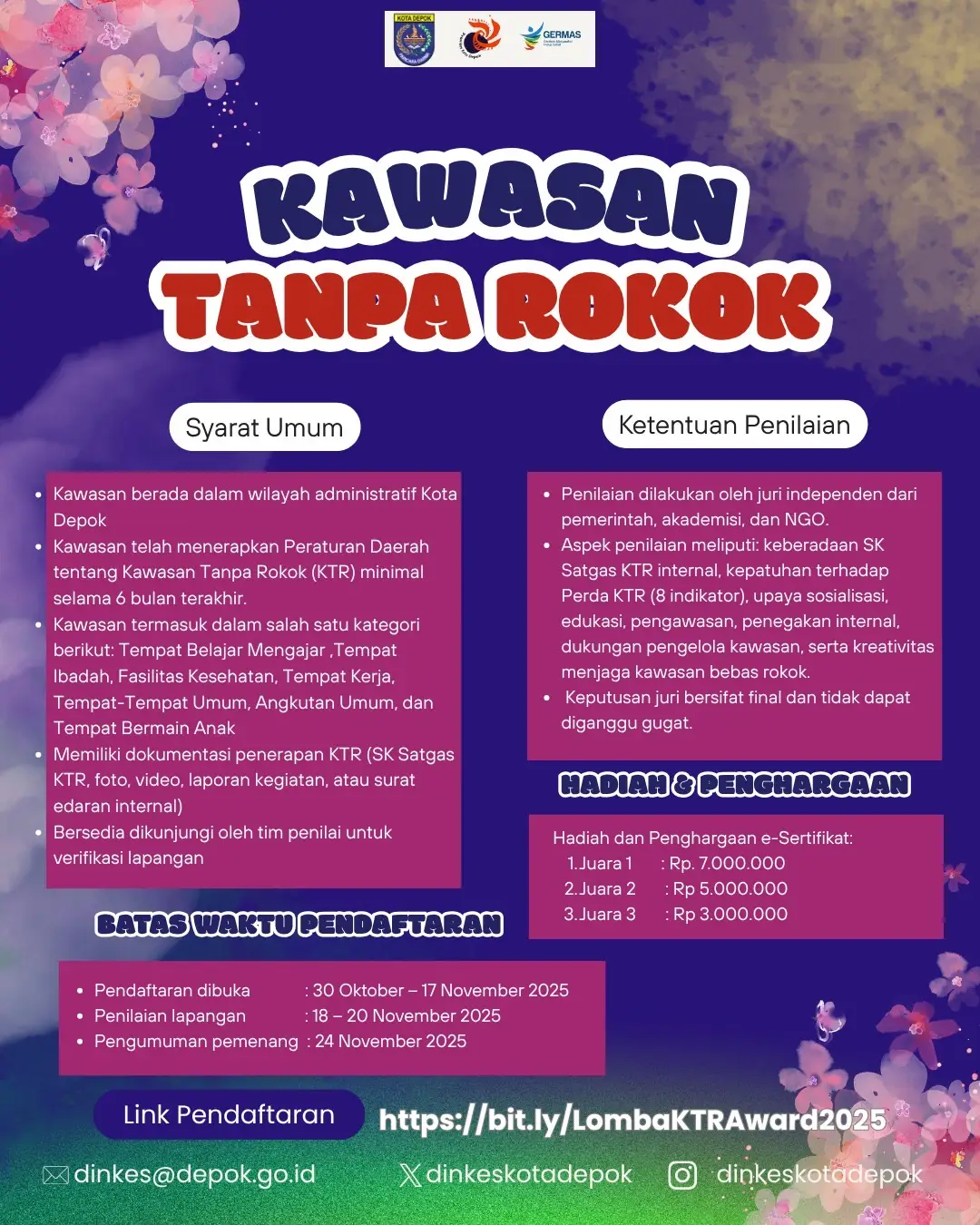 Jangan Lewatkan KTR Award 2025! Ada Lomba untuk Tujuh Kawasan Tanpa Rokok