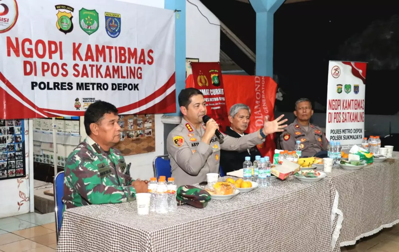 Polres Metro Depok Gelar Ngopi Kamtibmas Bareng Warga Perumahan Pondok Sukmajaya