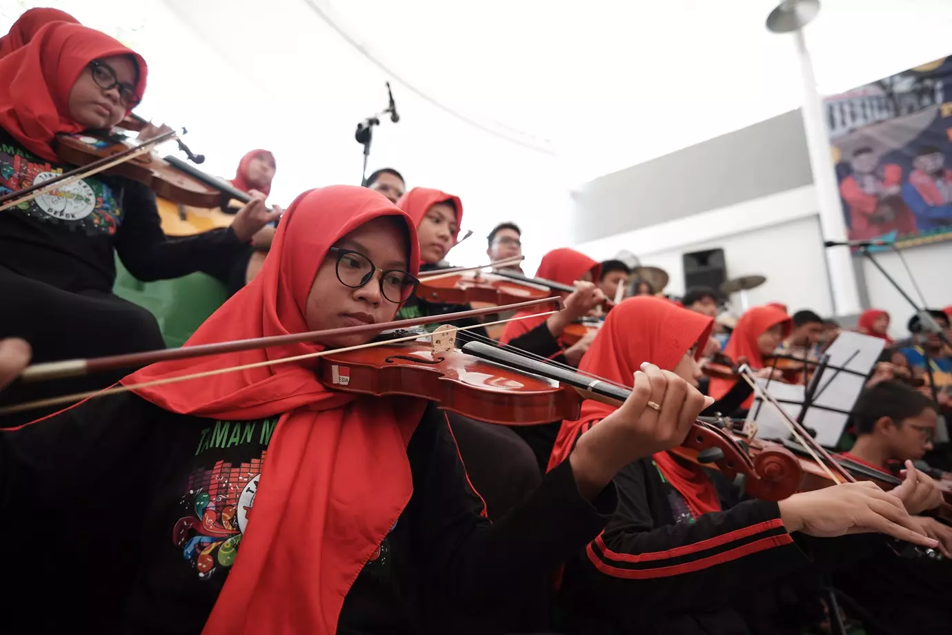Puluhan Anak Kota Depok Tampilkan Kesenian Musik dan Tari pada Peresmian Tamude