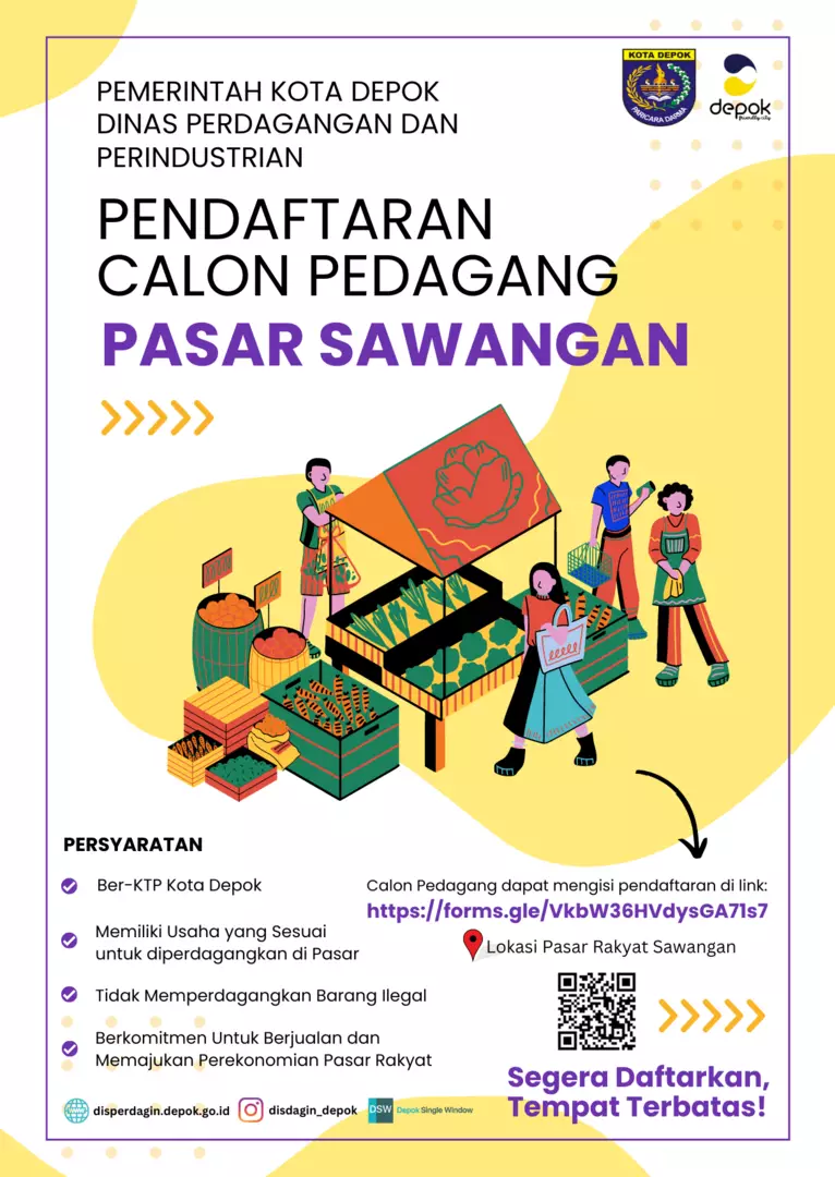Pasar Sawangan Siap Beroperasi, Disperdagin Mulai Buka Pendaftaran Calon Pedagang
