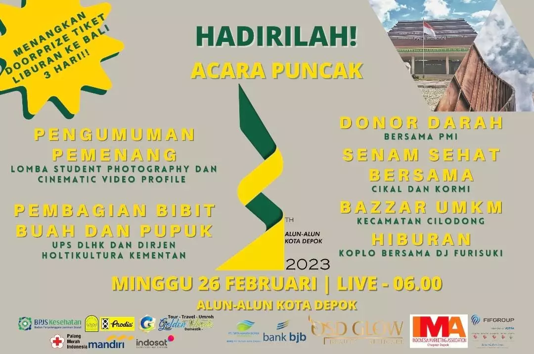 Puncak HUT ke-3 Alun-alun Kota Depok Digelar Lusa