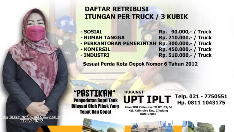 Berikut Daftar Retribusi Sedot Tinja melalui IPLT