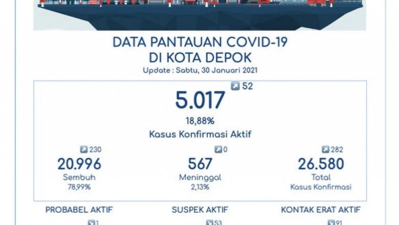 Update Corona 30 Januari 2021: Bertambah 230 Pasien Sembuh di Depok