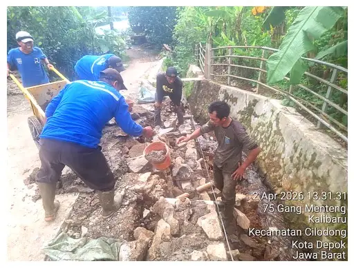 DPUPR Depok Gerak Cepat Tangani Longsor Turap Situ Cilodong