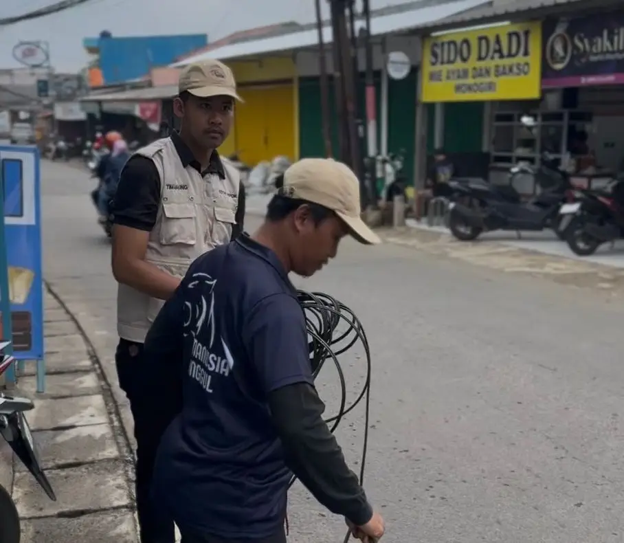 Temuan Patroli, Tim Maung ASRI Amankan Kabel Melintang di Bedahan