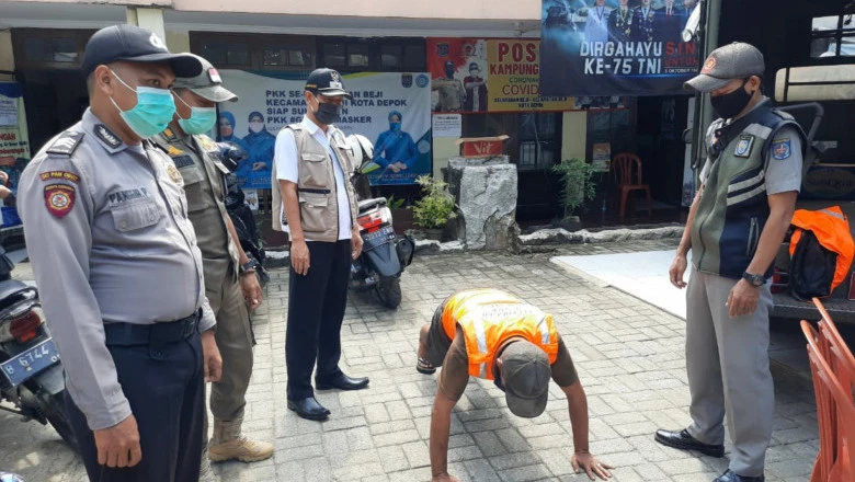 Tim Gakkum GTPPC Kota Depok Lakukan Pengawasan dan Penindakan Prokes