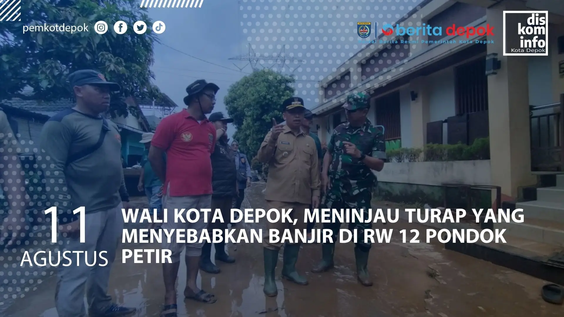 Wali Kota Depok, Meninjau Turap yang Menyebabkan Banjir di RW 12 Pondok Petir