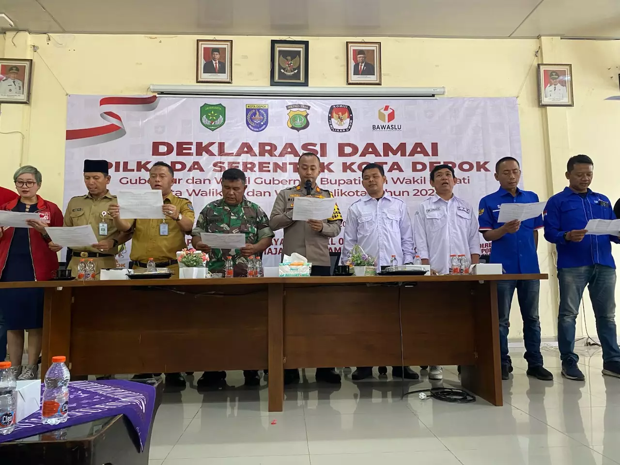 Tiga Pilar di Sukmajaya dan Cilodong Bersama Parpol Serukan Pilkada Damai