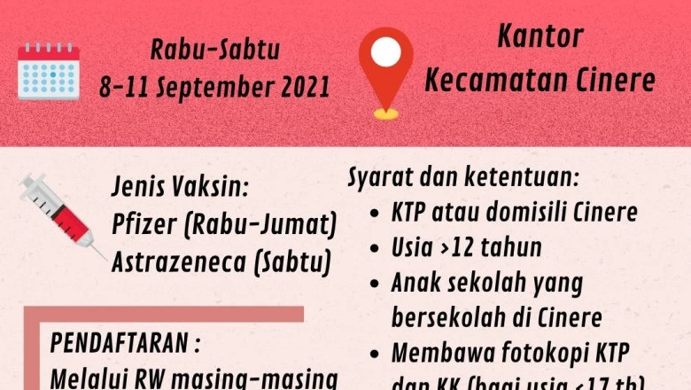 Kejar Target Herd Immunity, Gebyar Vaksinasi Cinere Kembali Digelar Besok