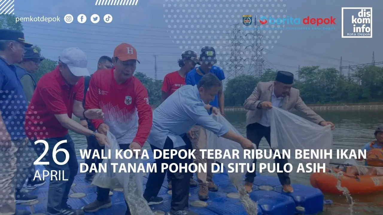 Wali Kota Depok Tebar Ribuan Benih Ikan dan Tanam Pohon di Situ Pulo Asih