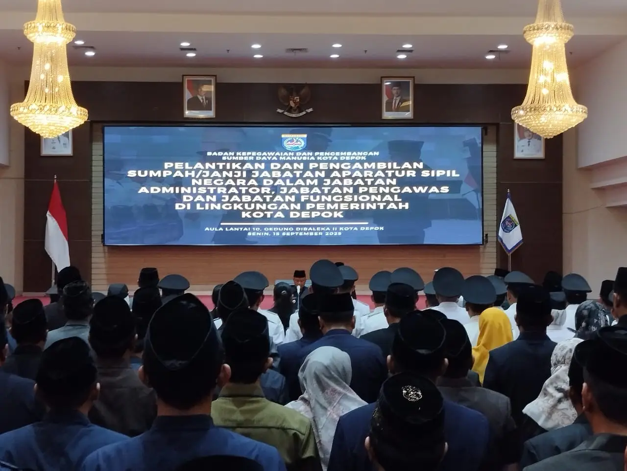 Ratusan Pejabat Struktural Pemkot Depok Dilantik dan Diambil Sumpah Jabatan