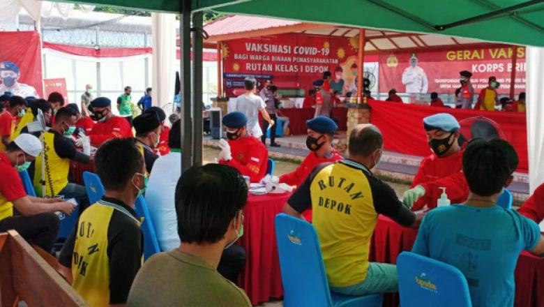 1.500 Warga Binaan Rutan Kelas I Depok Ikuti Vaksinasi Covid-19
