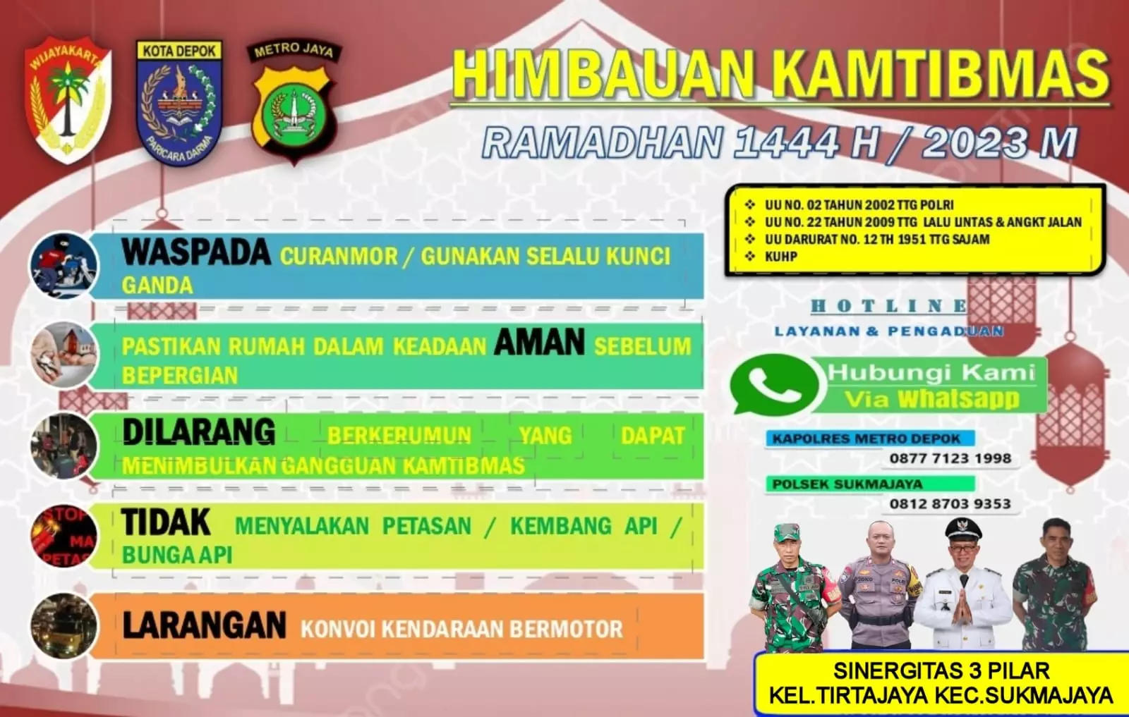 Lurah Tirtajaya Imbau Ketua RT-RW Jaga Kamtibmas Selama Ramadan