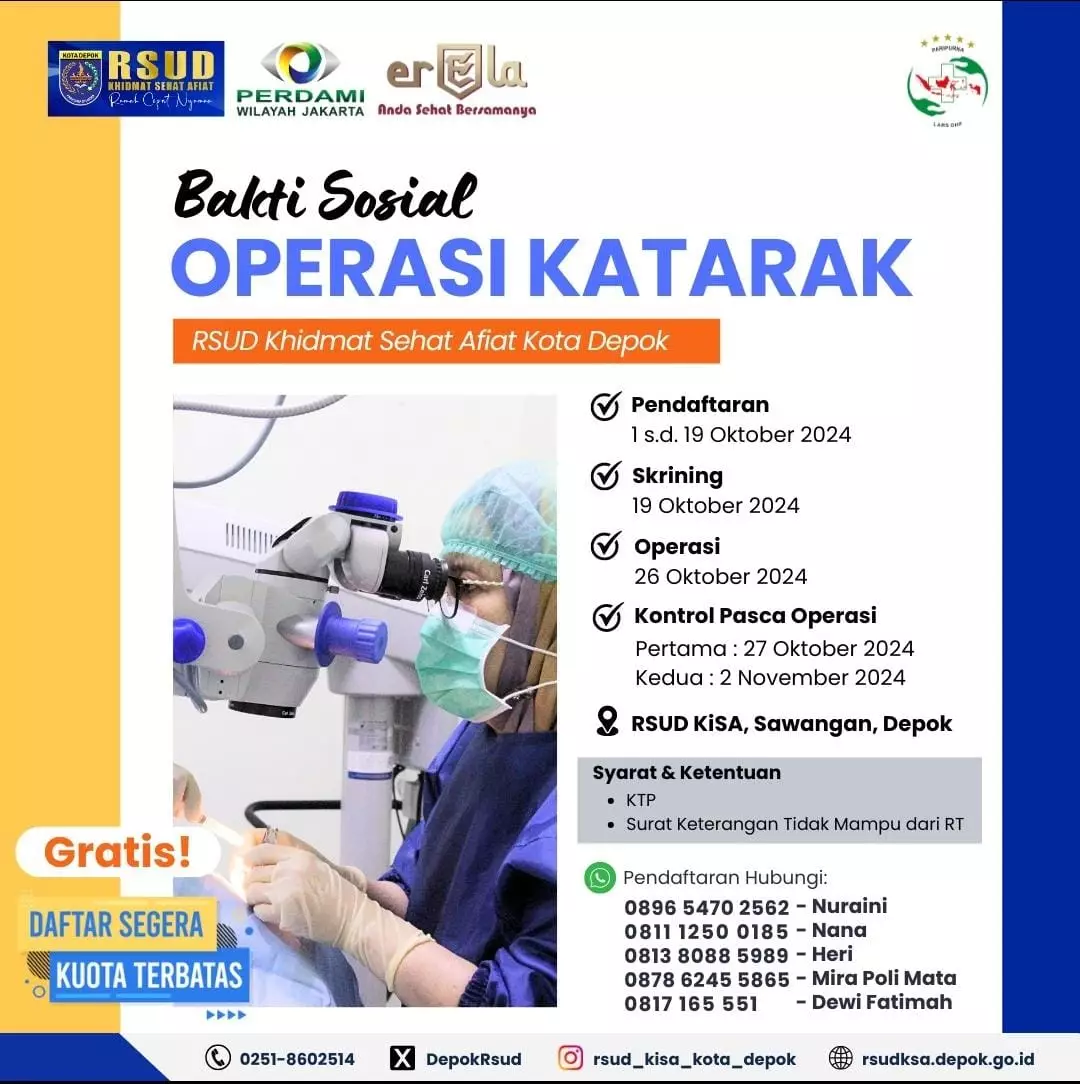 RSUD KiSA Bakal Gelar Operasi Katarak Gratis