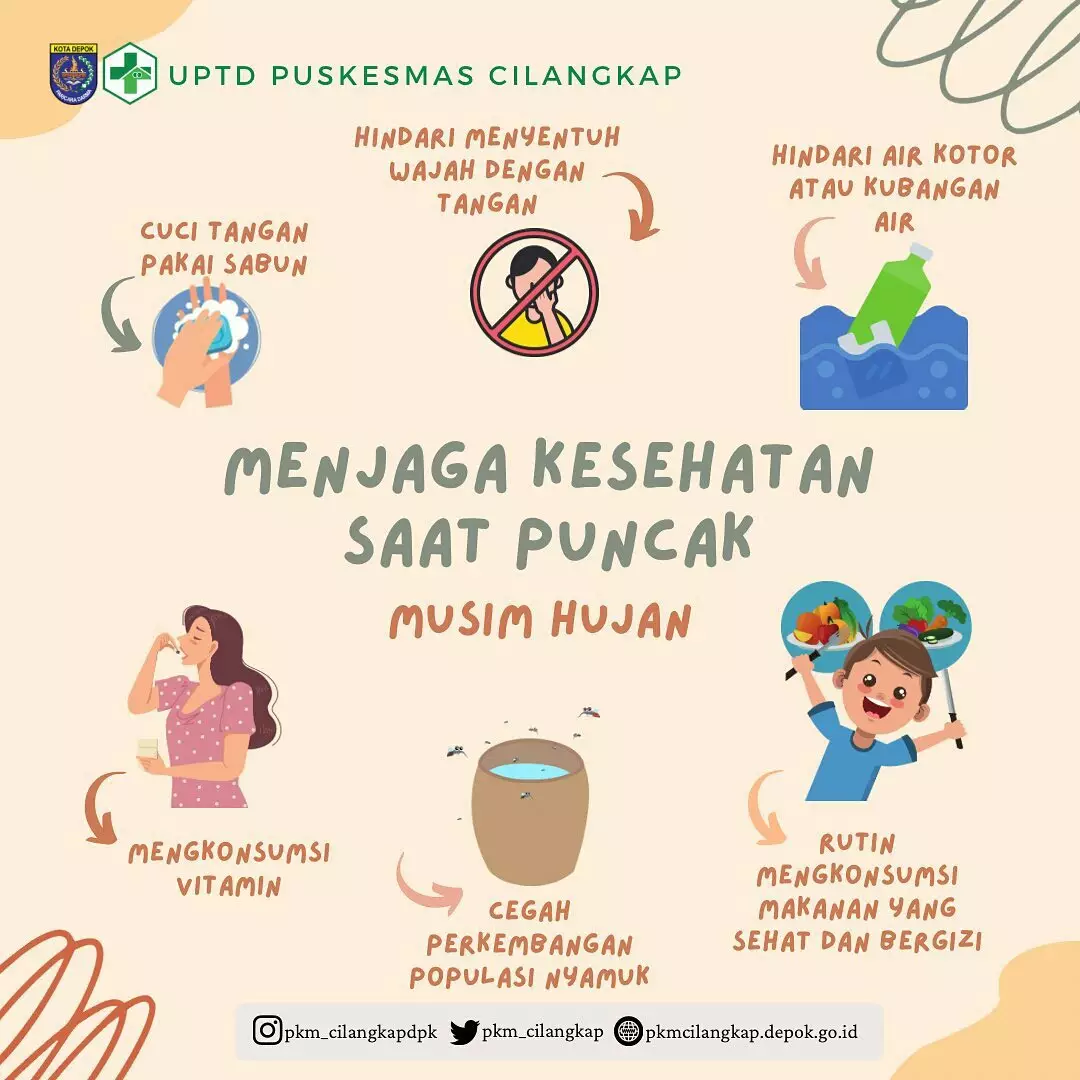 Berikut Tips Jaga Kesehatan di Puncak Musim Penghujan dari Puskesmas Cilangkap