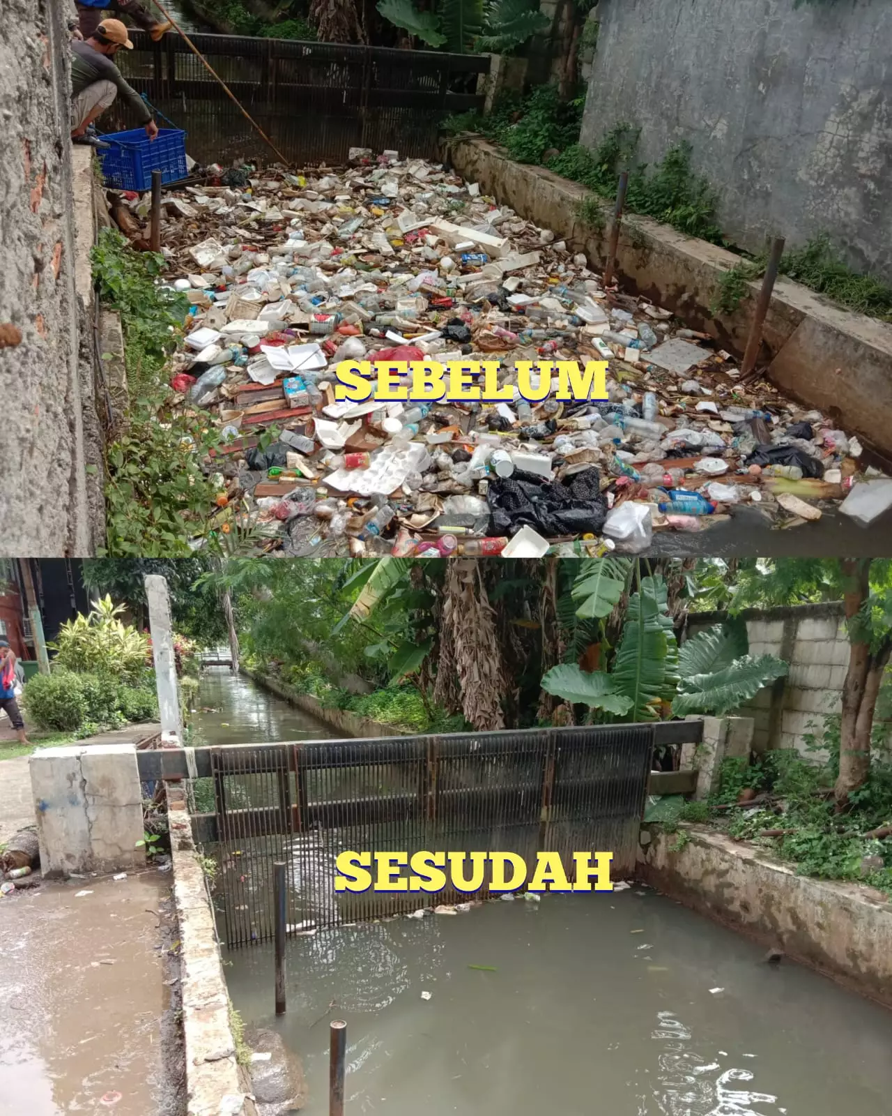 DPUPR Turunkan Satgas, Angkut Sampah Kali Cabang Timur