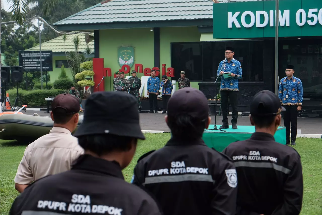 Wakil Wali Kota Depok Pimpin Apel Gelar Pasukan Penanganan Banjir