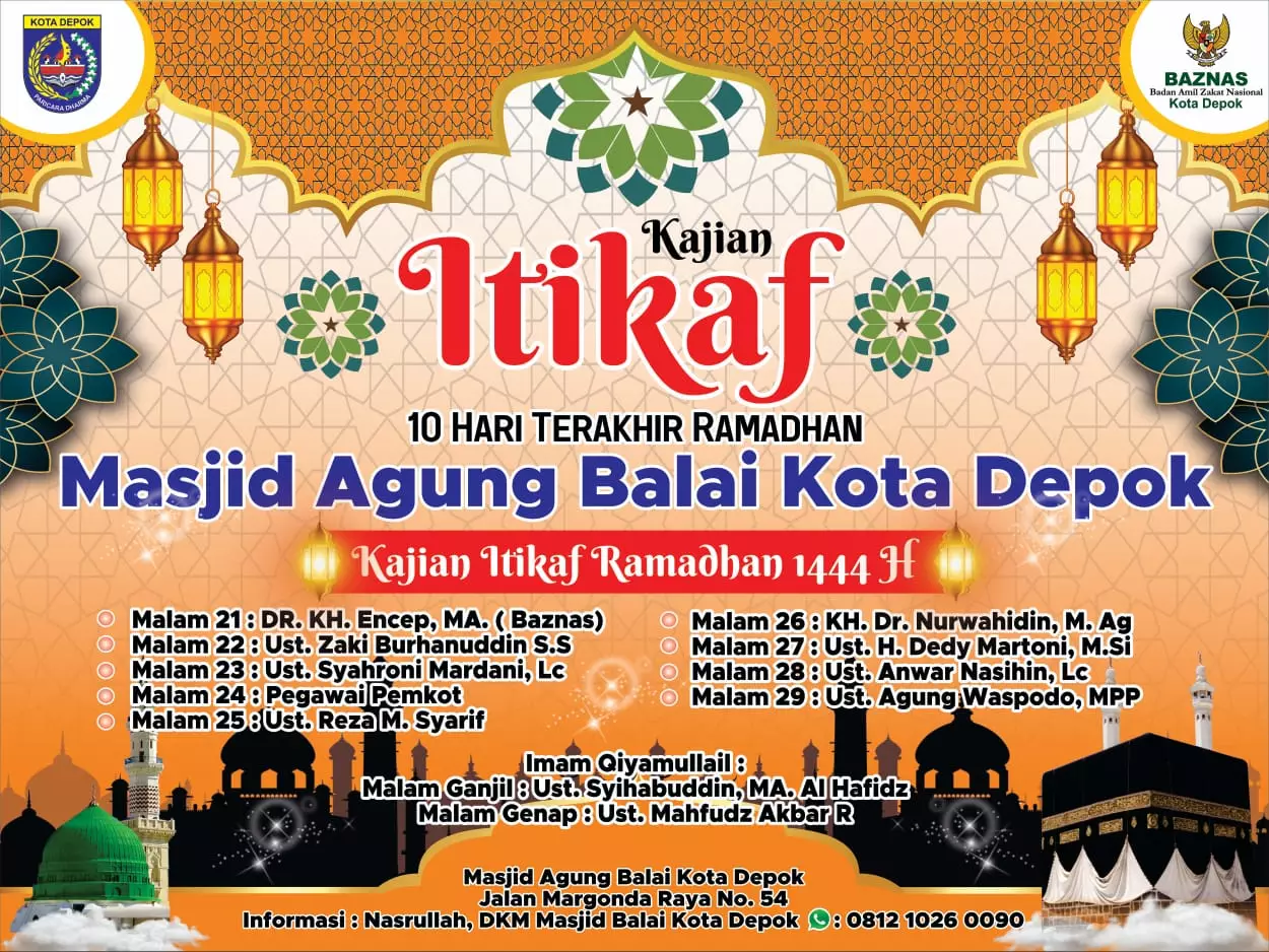 Masjid Agung Balai Kota Depok Siap Sambut Jemaah Iktikaf Ramadan