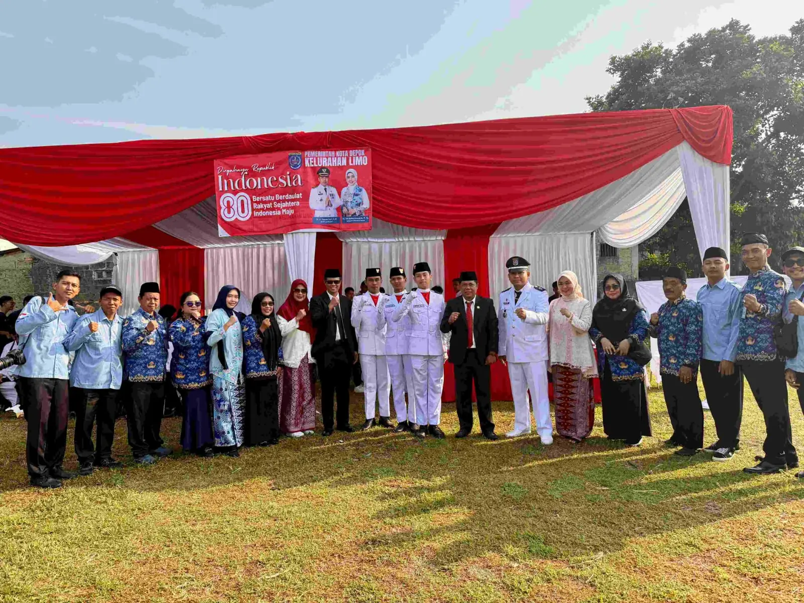 Paskibraka Hebat, Warga Limo Kompak Meriahkan HUT ke-80 RI
