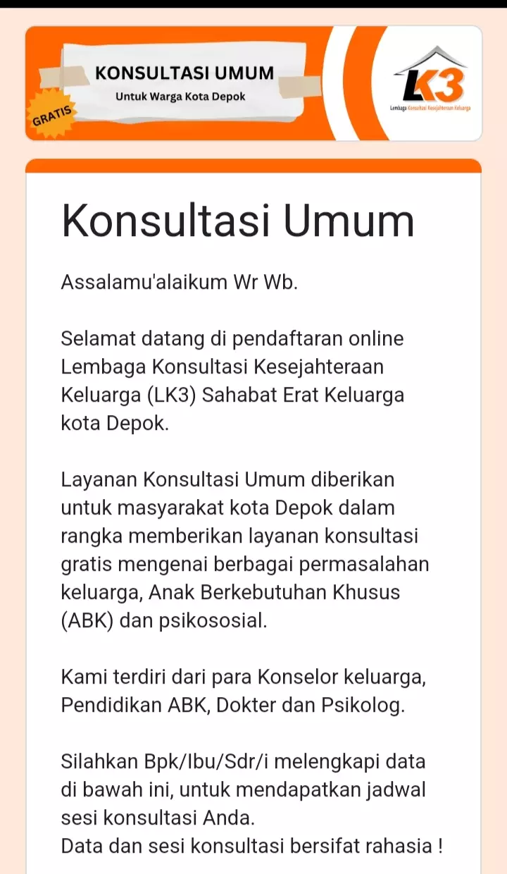 Berikut Prosedur Layanan LK3 Sekar, Berikan Konsultasi ABK hingga LGBT