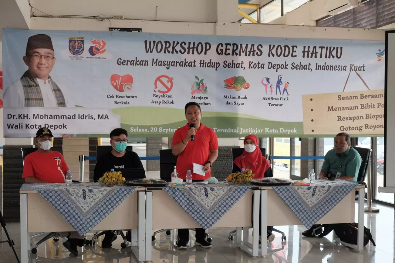 Dinkes Depok Gelar Workshop Germas Kode Hatiku di Terminal Jatijajar