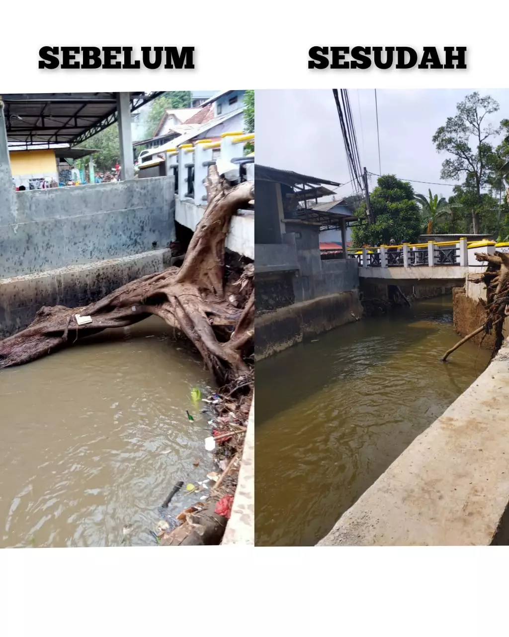 Satgas DPUPR Angkut Sampah di Kali Cikumpa