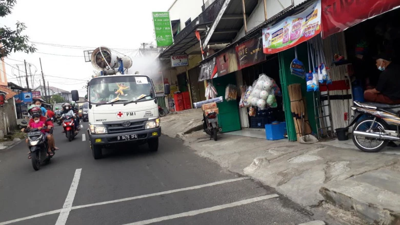 Jalan Protokol di Kecamatan Panmas Disemprot Disinfektan