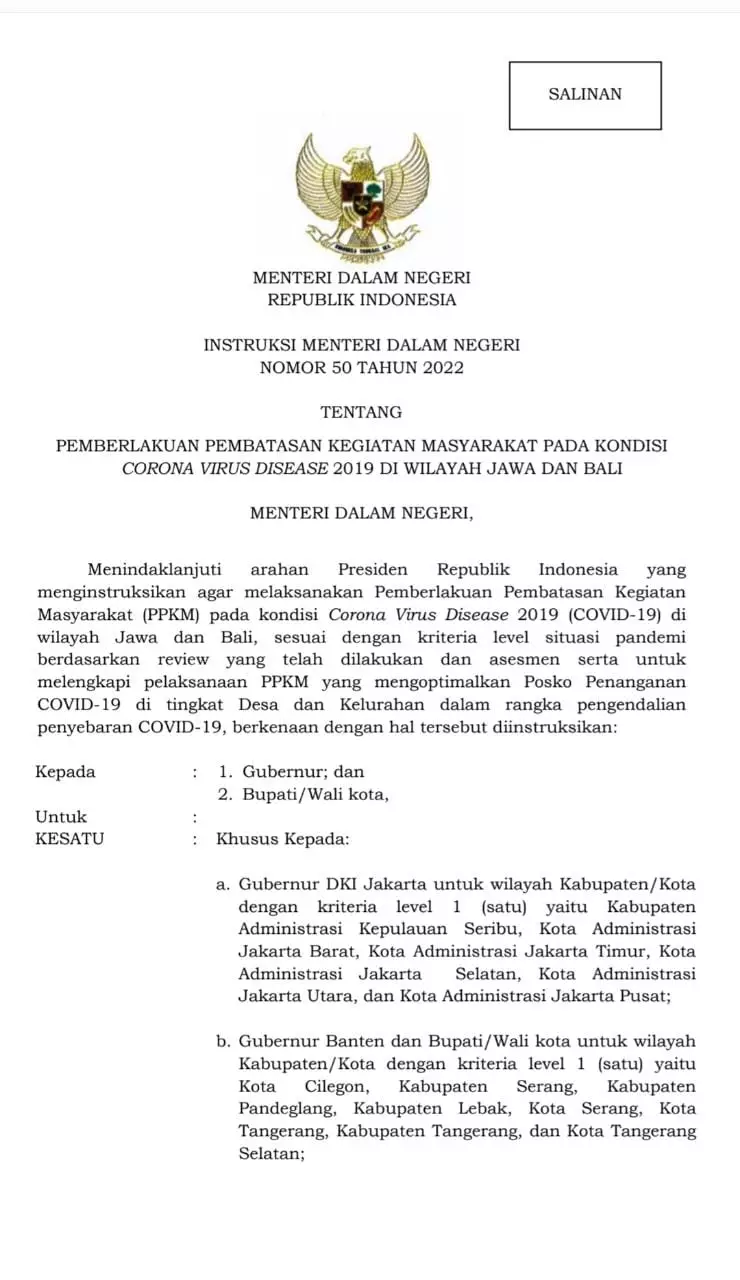 Depok PPKM Level 1 Hingga 9 Januari 2023, Ini Sejumlah Aturannya