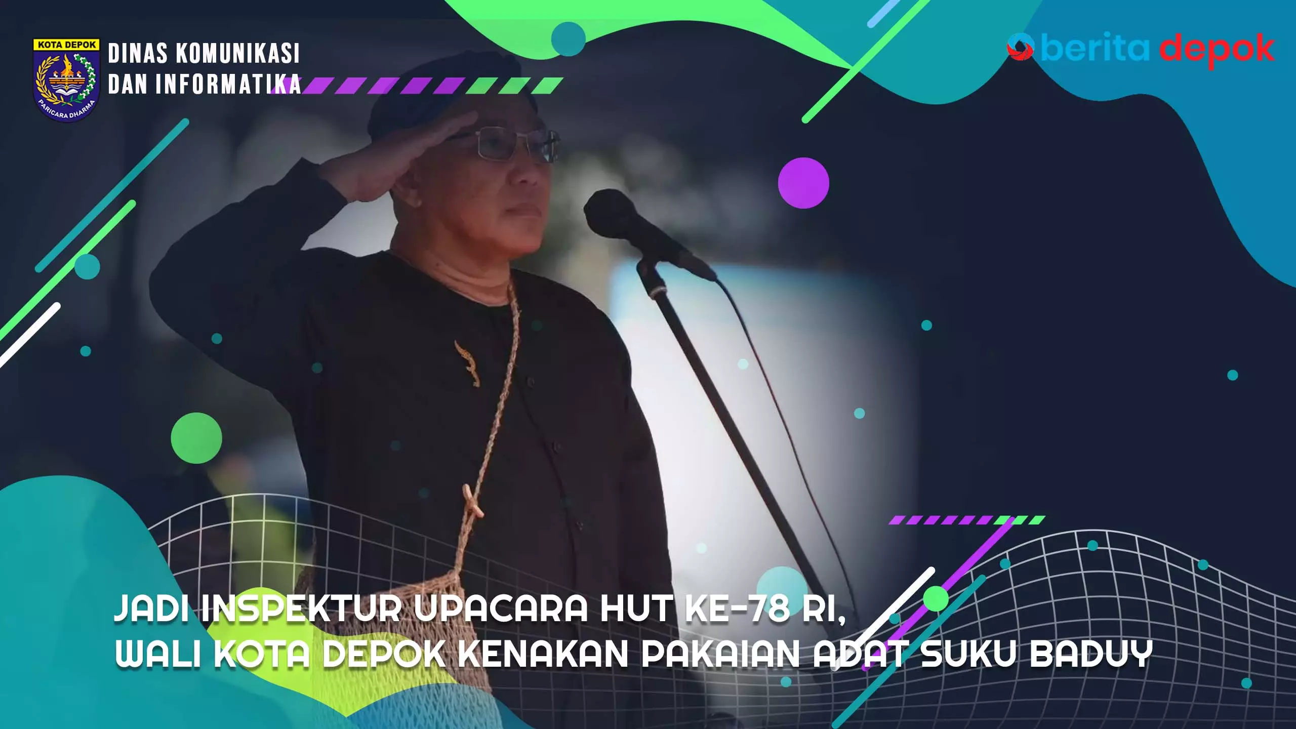 Jadi Inspektur Upacara HUT ke 78 RI, Wali Kota Depok Kenakan Pakaian Adat Suku Baduy